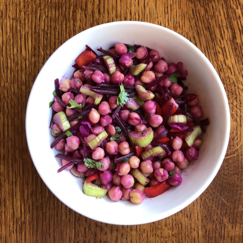Chickpea Salad with Fermented Beets